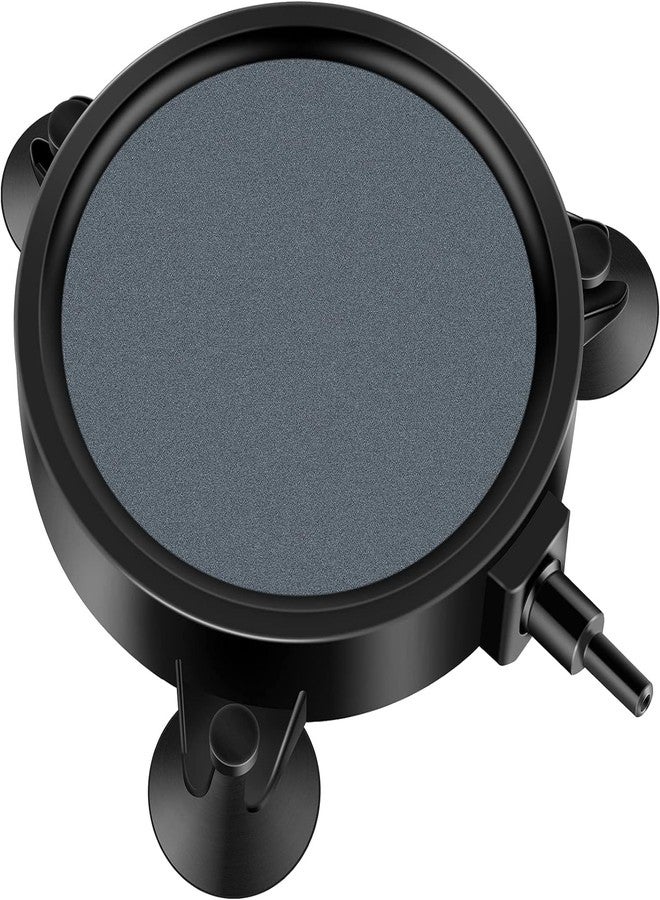 موزع فقاعات هواء قرصي أسود من VAYINATO® مقاس 4 بوصات مع أكواب شفط شفافة لقاعدة حوض السمك (المحرك غير مشمول) مضخة زراعة مائية وأحجار تهوية سيراميكية من Petzlifeworld - Image 1